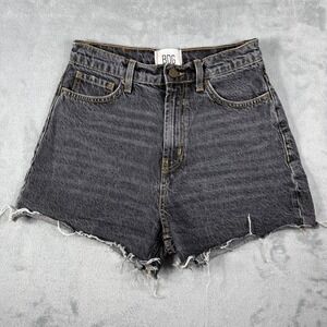 BDG Urban‎ Outfitters Black Wash A-Line Denim Shorts High Waist Cutoff Size 27